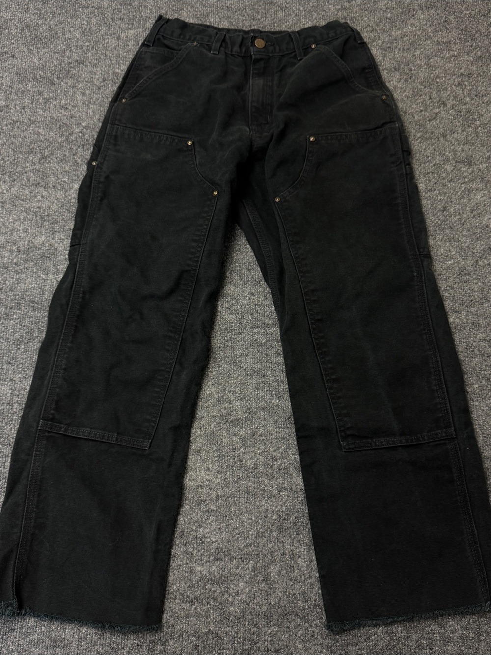Vintage 90s Carhartt B01 BLK Double Knee Carpenter Pants 29x30 Distressed